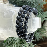 Bracelet Mala Larvikite Avec Pochette En Velours