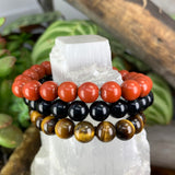 Juego de pulseras de cristal Mala de 3 piezas Ground & Protect