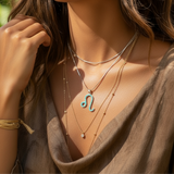 Κολιέ μενταγιόν Z ARRON DESIGN Serenity Moonstone από χάλκινο σύρμα