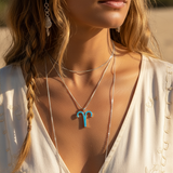Κολιέ μενταγιόν Z ARRON DESIGN Serenity Moonstone από χάλκινο σύρμα