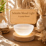 Luz ambiental de cuenco de cristal de selenita