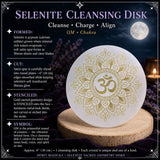 Disco de limpieza de chakras Selenite OM
