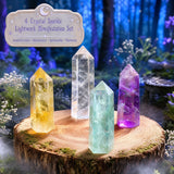 Juego de 4 manifestaciones de Crystal Sparkle Lightwork