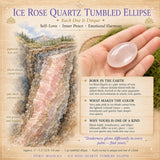 Elipse caída de cuarzo rosa de hielo
