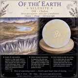 Disco de limpieza de chakras Selenite OM