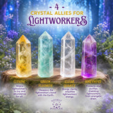 Juego de 4 manifestaciones de Crystal Sparkle Lightwork