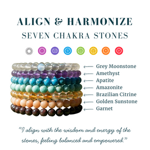 7-stykki Mala Bead Armband Chakra Set (armband fyrir hvert Chakra)