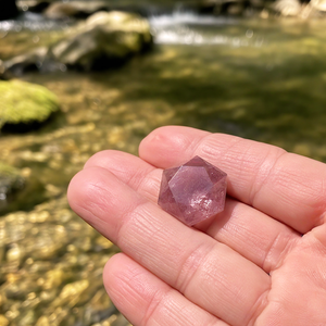 Strawberry Quartz Sacred Geometry Faceted Crystal