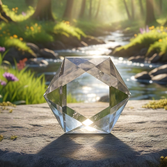 Tær kvars heilög rúmfræði faceted kristal