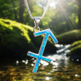 Κολιέ μενταγιόν Z ARRON DESIGN Serenity Moonstone από χάλκινο σύρμα