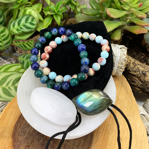 Háls Chakra Mala armbandssett🌈