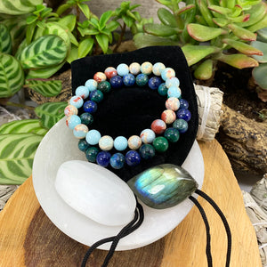 Háls Chakra Mala armbandssett🌈