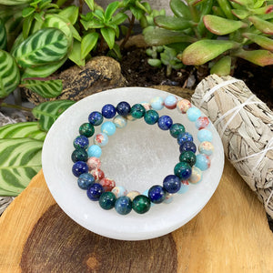 Háls Chakra Mala armbandssett🌈