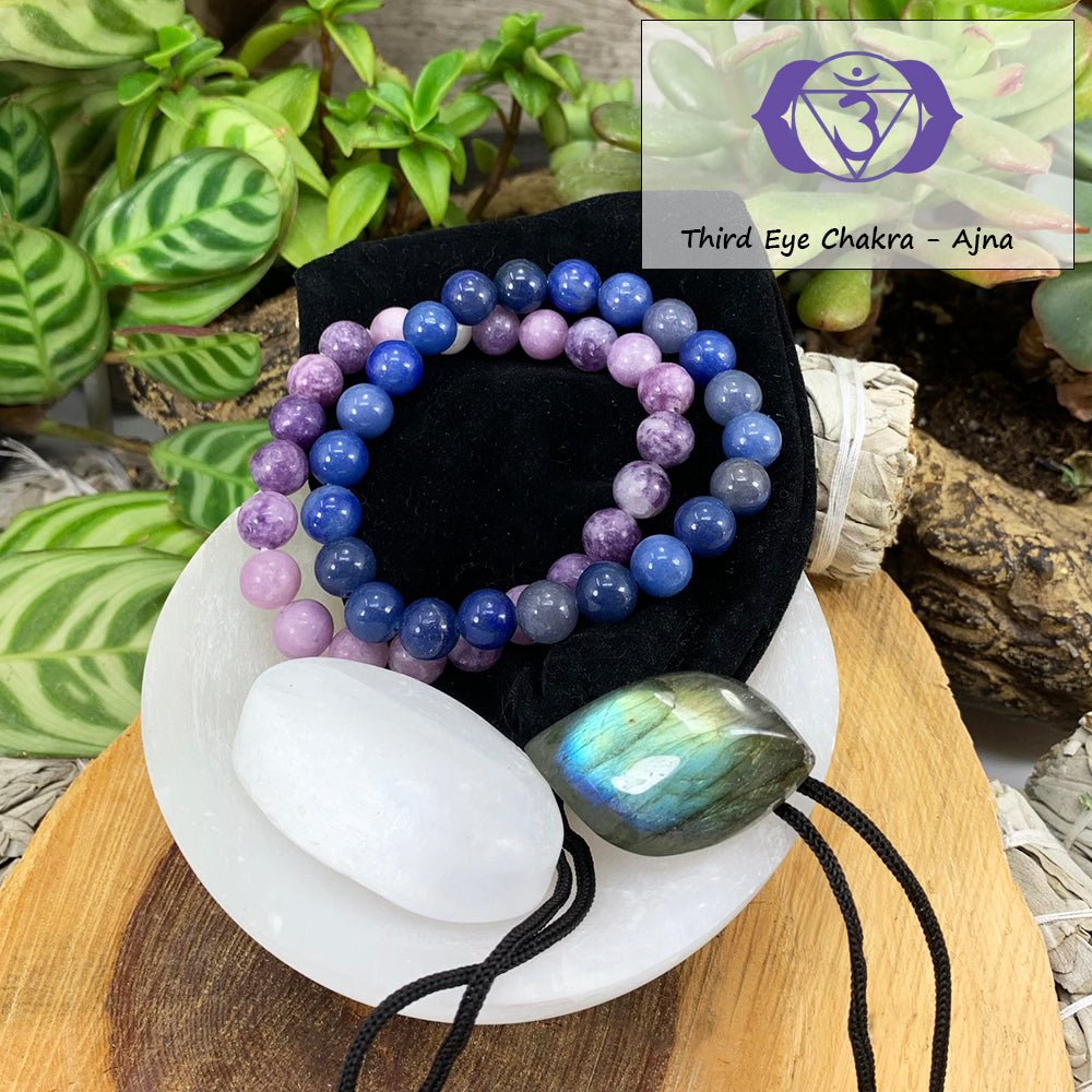 Third Eye Chakra Mala armbandasett🌈