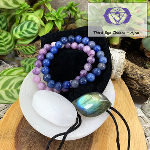 Third Eye Chakra Mala armbandasett🌈