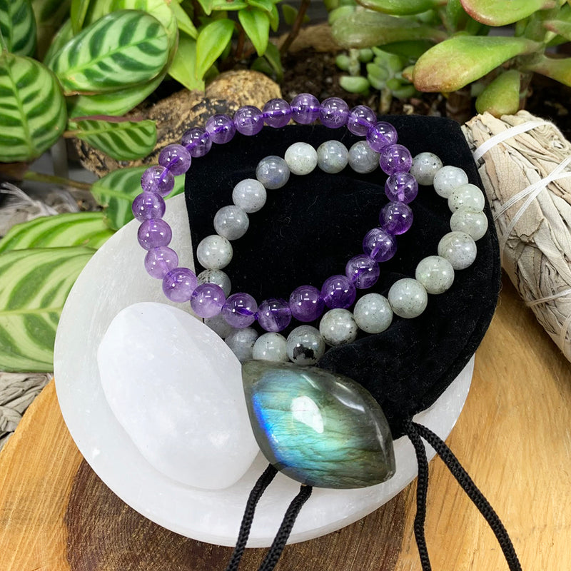 Σετ βραχιολιών Crown Chakra Mala🌈