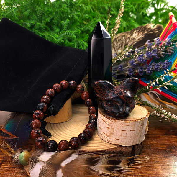 Spirit of Insite – Red Obsidian Crystal Totem Set 70% Off Promo Sale