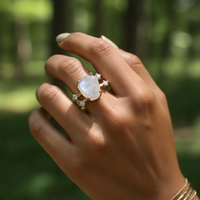 Z ARRON DESIGN Serenity Moonstone koppartråd hängande halsband