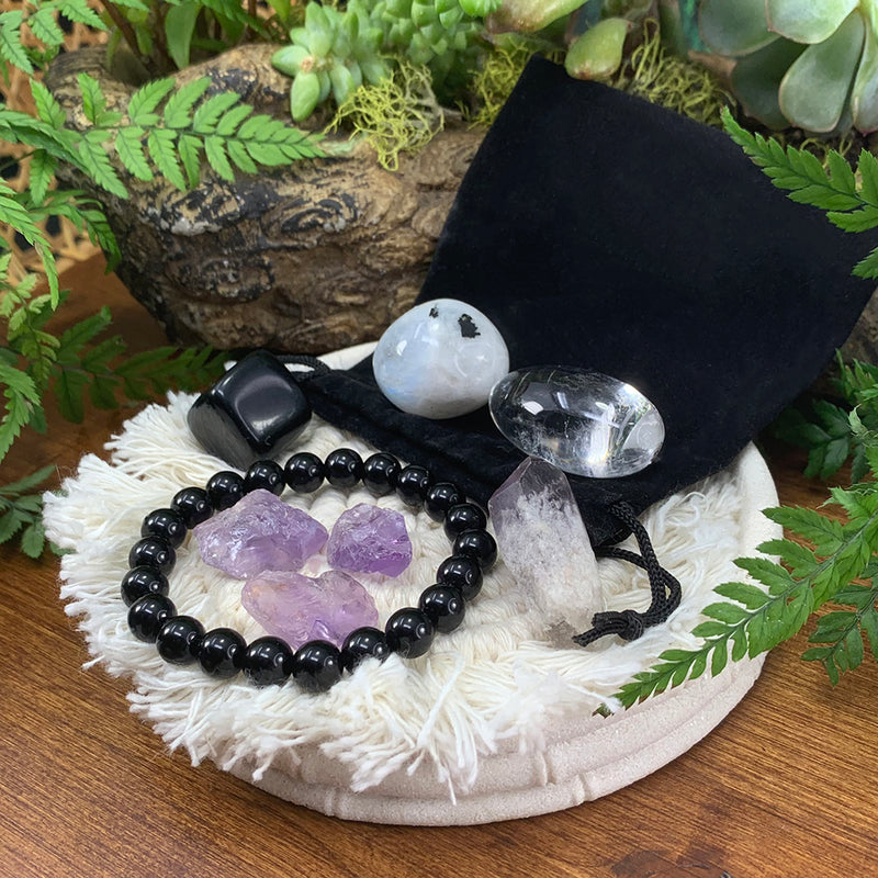 Σετ προστατευτικό πουγκί βραχιόλι Obsidian Mala