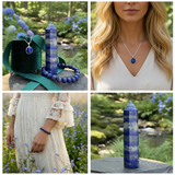 60% SAVING Lapis Lazuli Necklace - Mala - Point - Celestial Wisdom Set