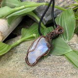 Κολιέ κρεμαστό από σύρμα από χαλκό Crescent Moonstone