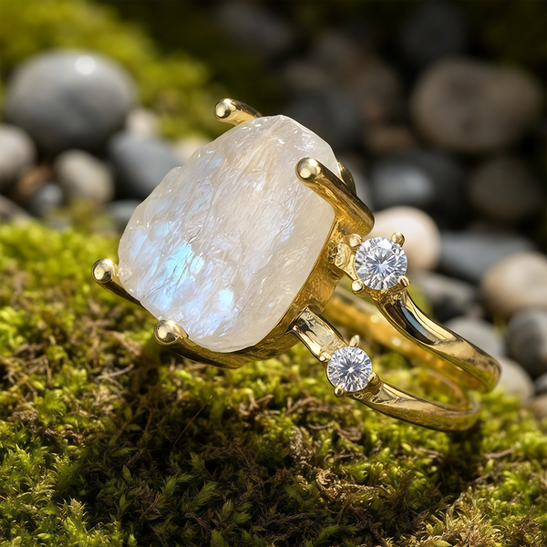 Z ARRON DESIGN Serenity Moonstone koppartråd hängande halsband