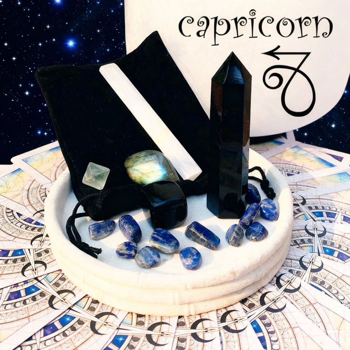 ♑ Kozorog - 22. december - 19. januar - Zodiac Crystal Fusion Set z vrečko