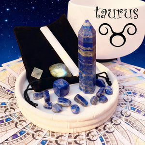 ♉ Naut - 20. apríl - 20. maí - Zodiac Crystal Fusion Sett með poka