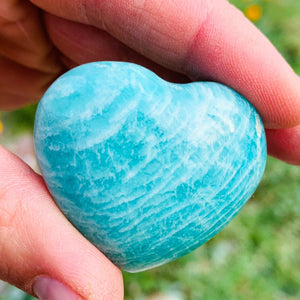 Amazonite Heart component from the Heart Harmony Crystal Set.
