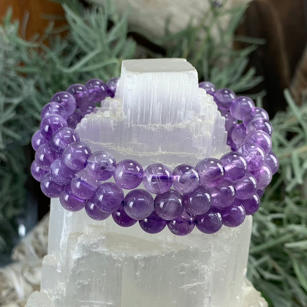 Βραχιόλι Mala Amethyst με βελούδινο πουγκί