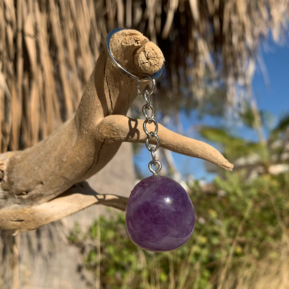 Amethyst Crystal Keychain