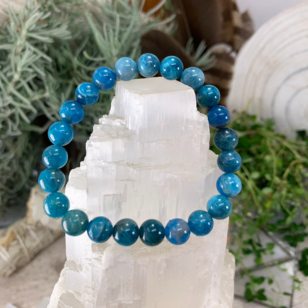Pulsera Mala Apatita Con Bolsita De Terciopelo