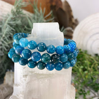 Pulsera Mala Apatita Con Bolsita De Terciopelo