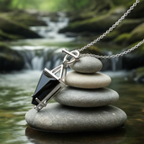 Κολιέ μενταγιόν Z ARRON DESIGN Serenity Moonstone από χάλκινο σύρμα