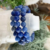 Mala modra zapestnica iz aventurina z žametno torbico