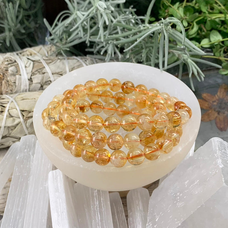 Mala brazilska zapestnica iz citrina z žametno torbico