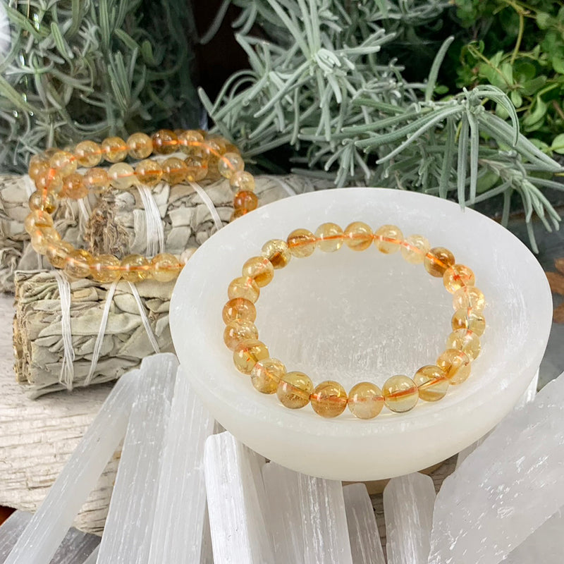 Mala brazilska zapestnica iz citrina z žametno torbico