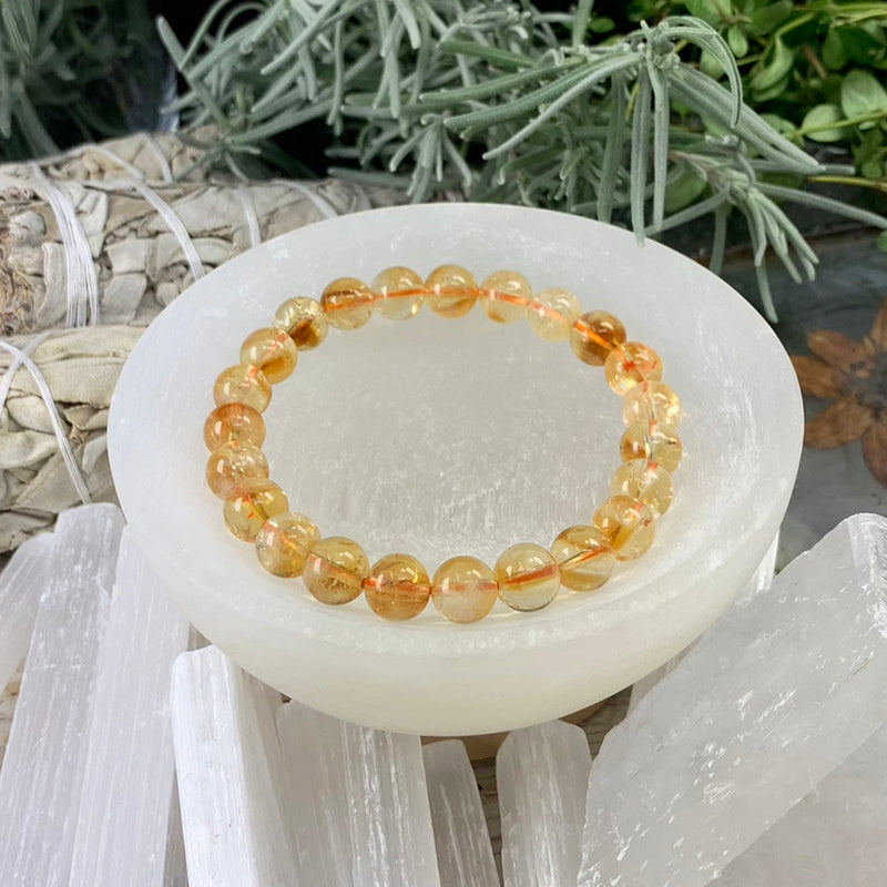 Mala brazilska zapestnica iz citrina z žametno torbico