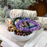Σετ Τσάκρα με βραχιόλια Mala Bead 7 τεμαχίων (ένα βραχιόλι για κάθε τσάκρα)