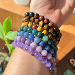 7-stykki Mala Bead Armband Chakra Set (armband fyrir hvert Chakra)