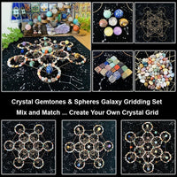 Gemstones + Spheres Crystal Gridding Set - (Approx 366 Gemstones)