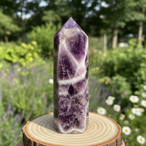 Amethyst, heilige Geometrie, facettierter Kristall