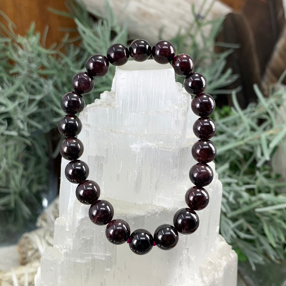 Βραχιόλι Mala Garnet με βελούδινο πουγκί