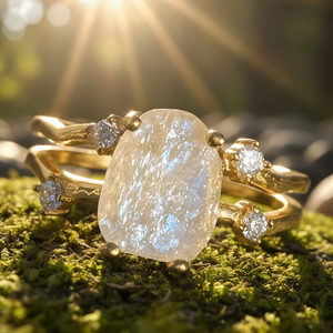 Z ARRON DESIGN Serenity Moonstone koppartråd hängande halsband