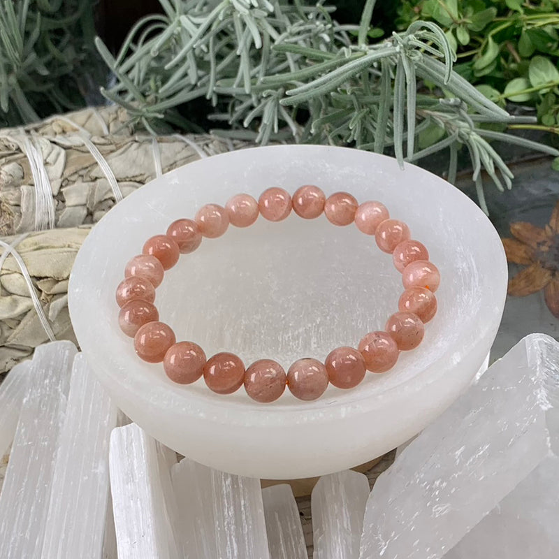 Βραχιόλι Mala Golden Sunstone με βελούδινο πουγκί