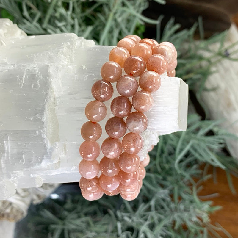 Βραχιόλι Mala Golden Sunstone με βελούδινο πουγκί