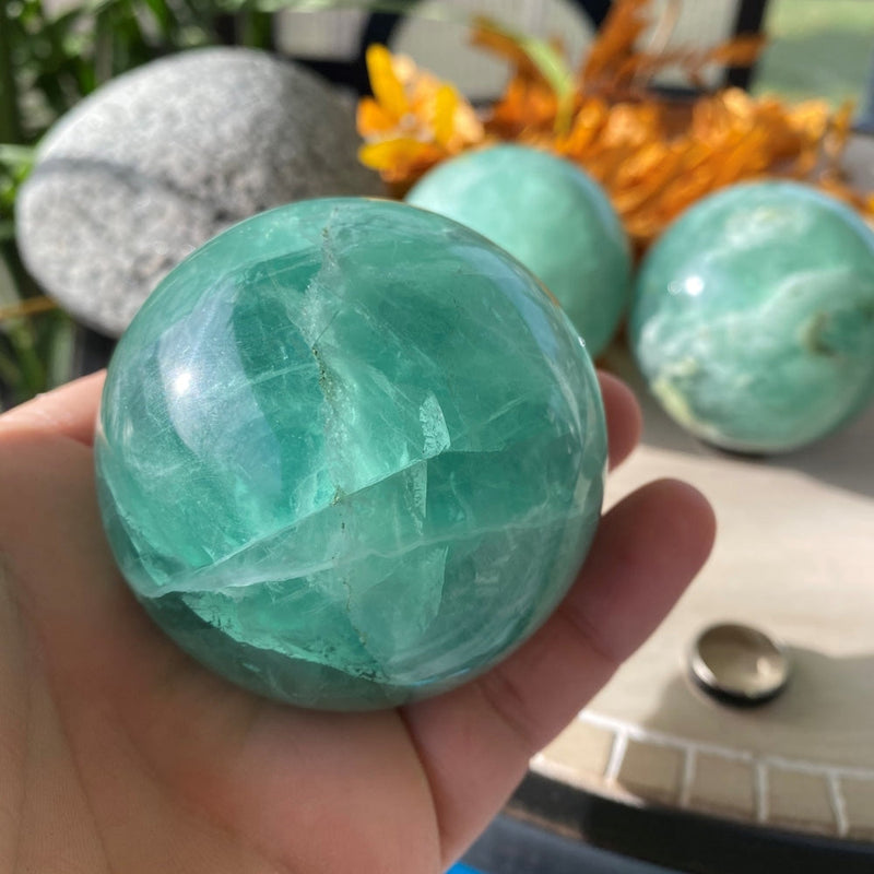 Crystal Mood Light (πράσινη σφαίρα φθορίτη-μέσο)