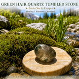 Piedra caída de cuarzo de pelo verde