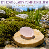 Elipse caída de cuarzo rosa de hielo
