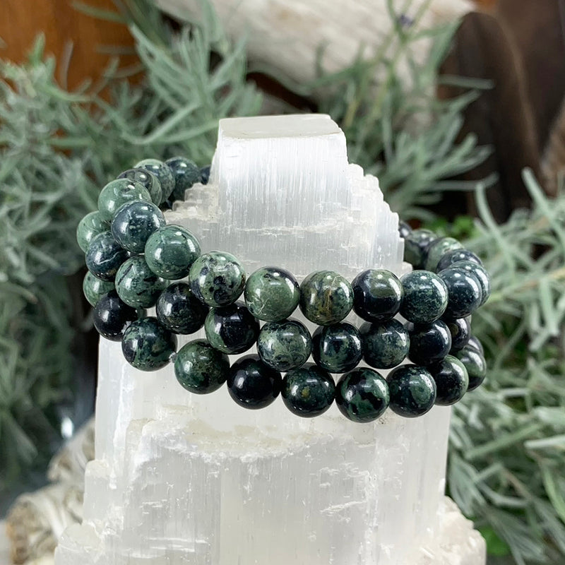 Zapestnica iz jaspisa Mala Kambaba z žametno torbico